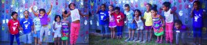 Children learning large motor skills